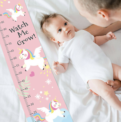 BABY CHART Personalised Cute Toddler Unicorn Measuring Height Growth Pack