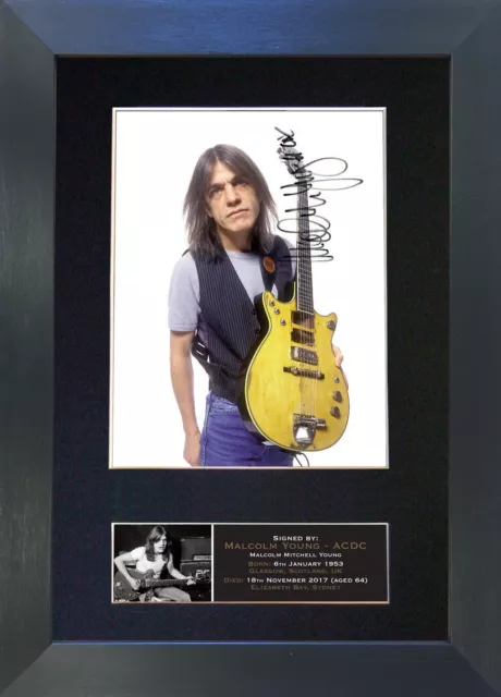 MALCOLM YOUNG ACDC Signed Mounted Reproduction Autograph Photo Prints A4 690