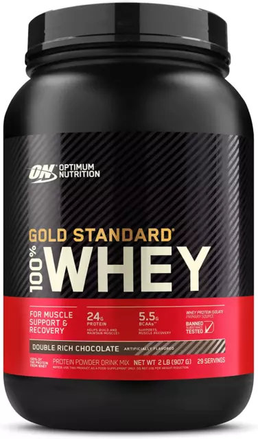 Optimum Nutrition Gold Standard 100% Whey Protein Powder, Double Rich Chocolate,