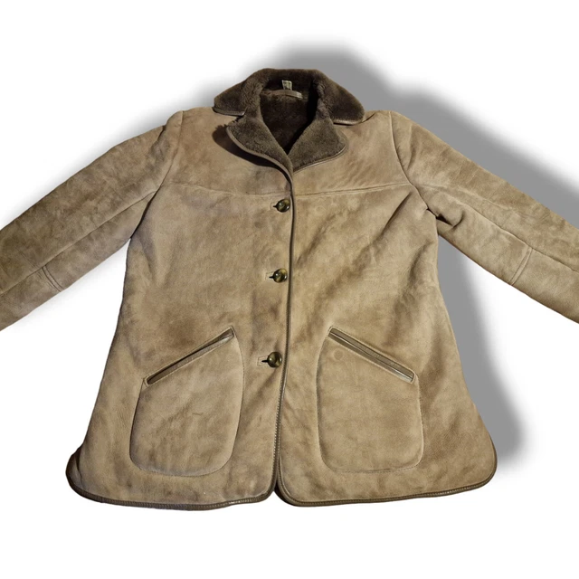 VINTAGE 70’80’ MEN’S Beige Sheepskin Coat by JOHN PATERSON of