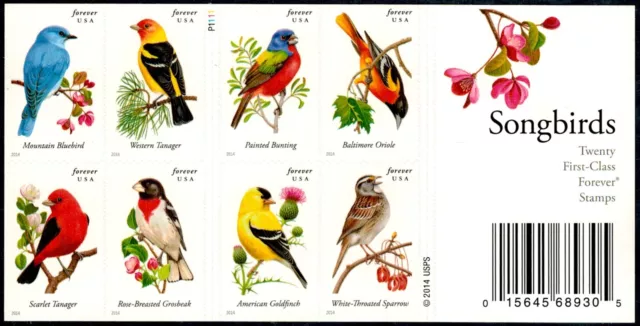 US Scott # 4882-4891 Full Booklet Of 20 Stamps MNH, Songbirds