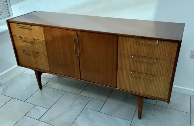 Sideboard Beautiful Solid Teak with Stylish Draw-Front Veneers 1950s