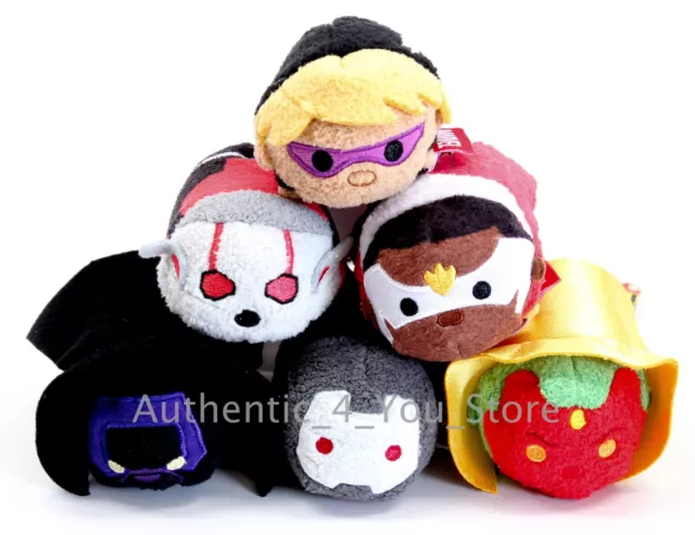 New Authentic US Disney Parks Marvel Avengers 2 Set of 6 Tsum Tsum Mini Plushes