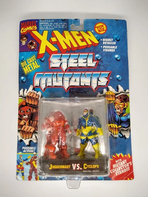 X-Men Steel Mutants Juggernaut vs Cyclops Die Cast Figures Sealed on Card 1994