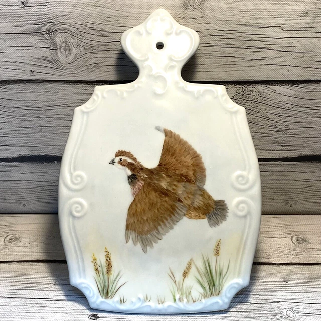VTG Gerold Porzellan Wall Trivet Bavaria West Germany Hand Painted Pheasant Bird