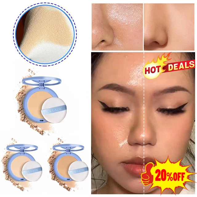 SACE DAMA Seda Suave Niebla Polvo Pastel Larga Duradero Impermeable Natural Desnudo-Maquillaje