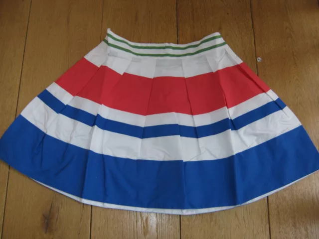 Boden Johnnie B Striped Mini Ra Ra Skater Skirt Red White Blue 26 R Uk 8 Bnwt