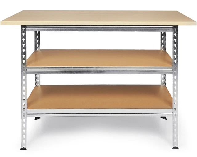 Servante D'atelier Avec Armoire à Outils Et Panneau Perforé - Dimensions 120x60x19 Cm - Portes Verrouillables, Plateau Réglable