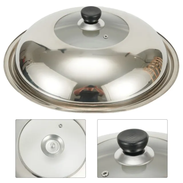 Elegante copertura wok acciaio inox con controllo vapore comoda da usare