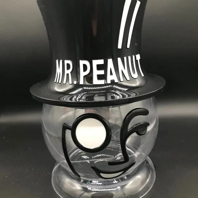 Vintage Mr. Peanut Clear Plastic Head Container Counter Display Planters