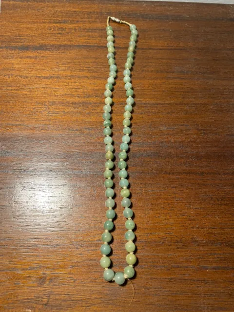 Bijoux Ancien Collier de Perle en Pierre Verte (10-21)