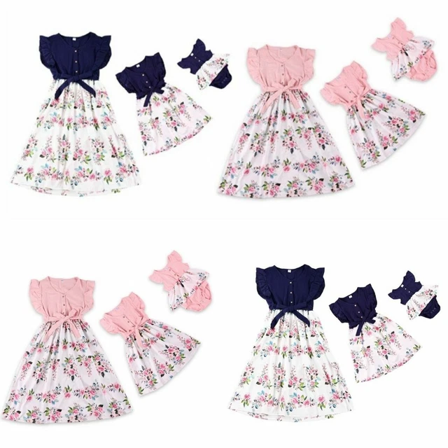 Abiti madre figlia abito floreale bambina romper famiglia abiti abbinati