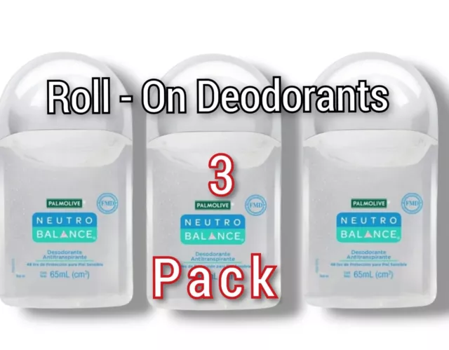 3 Pack Palmolive Neutro Balance Desodorante Deo antitranspirante Roll-on 65m⚡️🚚