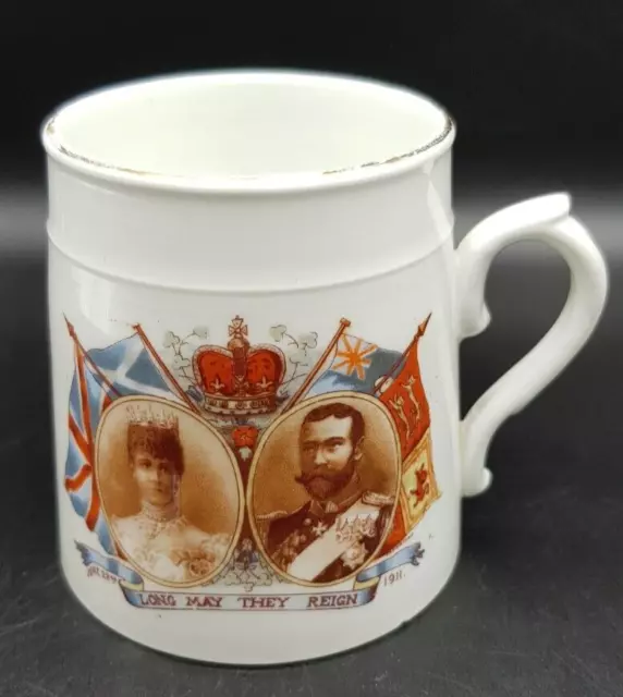 King George V & Queen Mary CORONATION Mug, Royal Wintonia, Grimwade Faience.