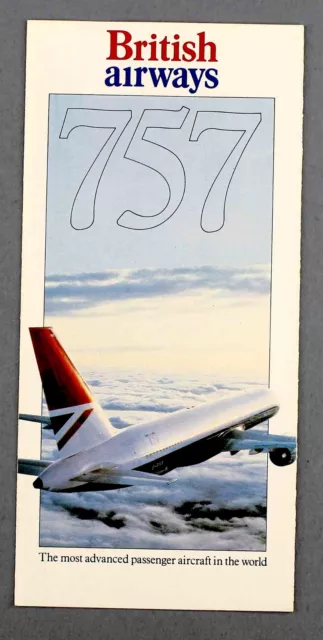 British Airways Boeing 757 Vintage Airline Brochure - 1980'S Ba Cabin Crew Pics