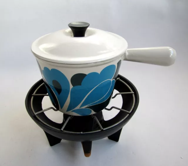 Cocotte à Fondue Paon Le Creuset  Fonte Émaillée Vintage 70