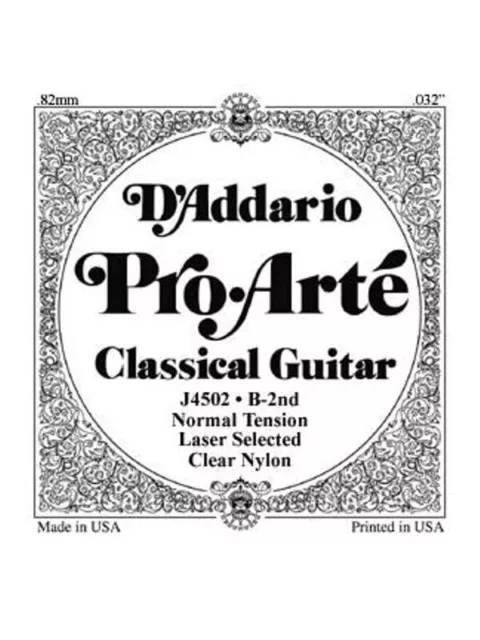 D'addario Pro Arte Classical Guitar J4502 B-2nd Single Nylon String