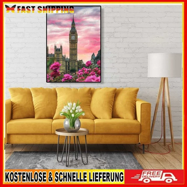 5D Hágalo usted mismo Bordado Big Ben Diamante Pintura Estrás Agujas (k954)