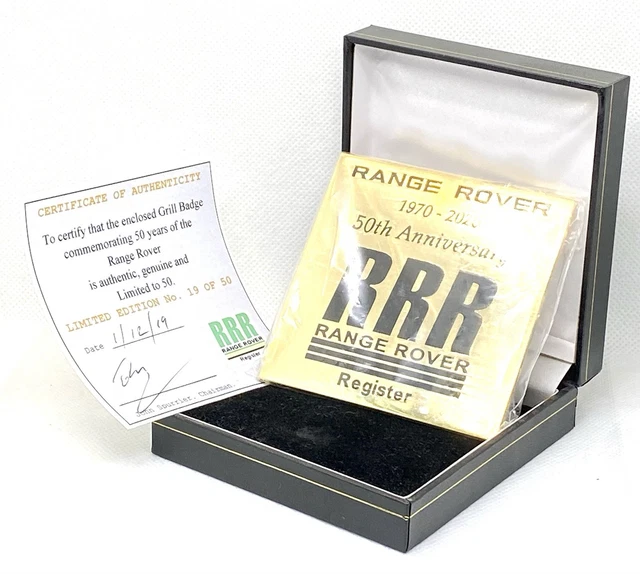 RANGE ROVER 50TH Anniversary Grill Badge Limited Edition #19of 50 ...