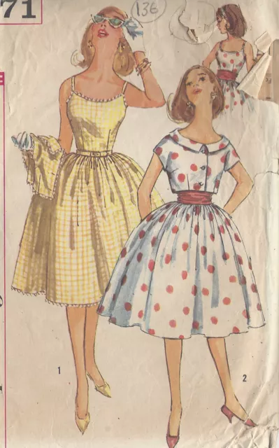 1950s Vintage Sewing Pattern B33" DRESS, JACKET & CUMMERBUND (136)