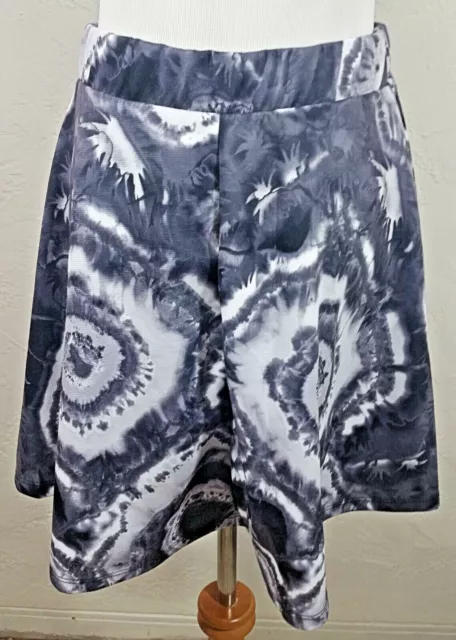 Wet Seal Juniors Skirt Large Tie Dye Knee Length With Tags Ponte Circle Gray