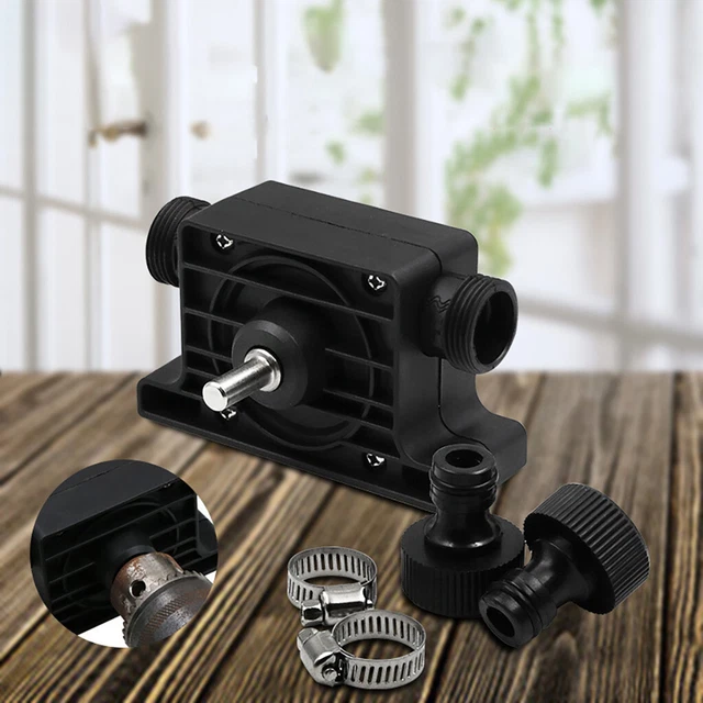 8mm Round Shank Electric Drill Oil/Water Pump Self Priming with Hose Clamps