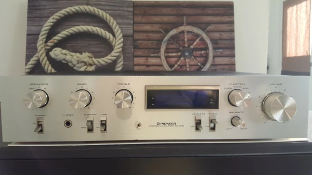 Ampli Stéréo Vintage Pioneer SA-610 - Mise à Jour LED Bleue - Occasion