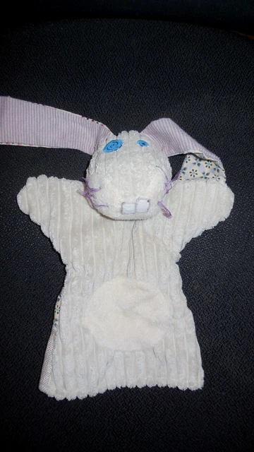 431B/ doudou marionnette lapin beige COMEDY DEGLINGOS