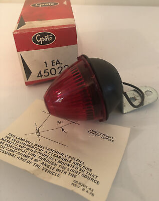 Grote 45022 Beehive Marker Light With Angle Mounting Bracket Red New