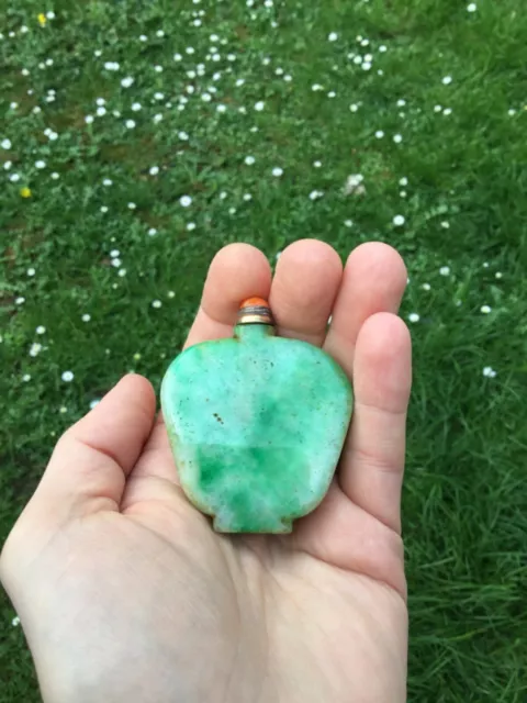 antique Chinese carved jade snuff bottle