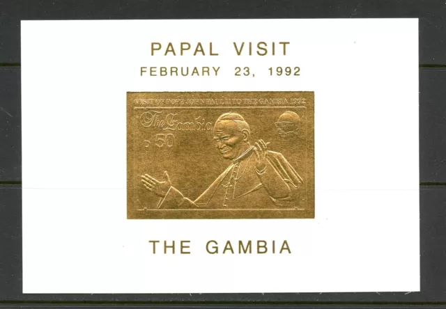 P081 Gambie 1993 Pape Jean Paul II Or Carte MNH