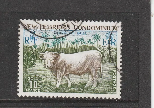 New Hebrides 1975 Def 10 Fr Cow, Used SG 199