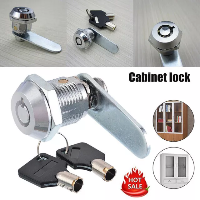Safe Cylinder Cam Locks Tool Box Table File Drawer Desk Locker Set With 2 Keys