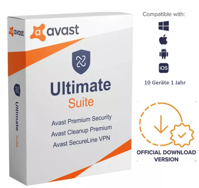 AVAST Ultimate 2022 10 Geräte 1 Jahr | Mehrere Geräte