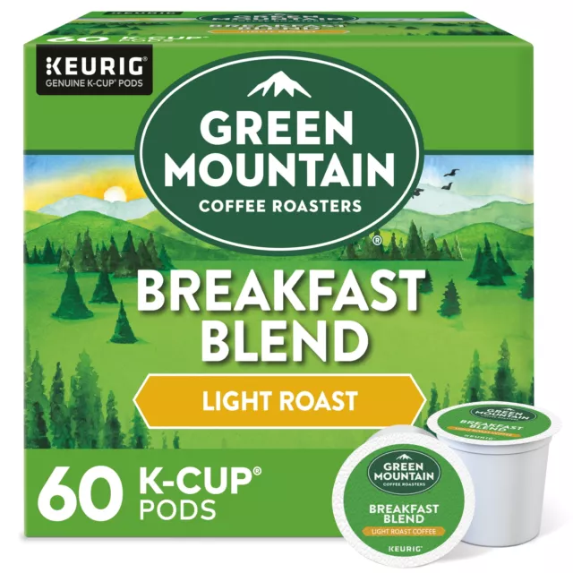 Green Mountain Coffee Breakfast Blend K-Cup Pods Light Roast Coffee 60 Count
