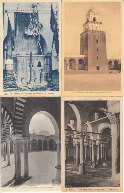 Lot of 4 Antique Old Postcards TUNISIA KAIROUAN 1