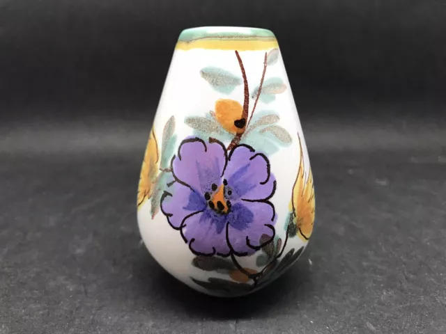 Pretty Gouda Holland  Dutch Pottery Flora Vase Viola 7.5 Cm Tall (Or316)