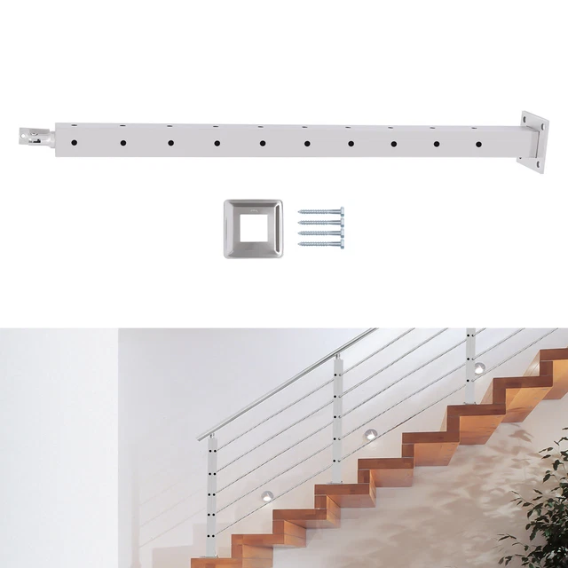 STAINLESS STEEL CABLE Railing Post Deck Mounting Bracket Stair System ...