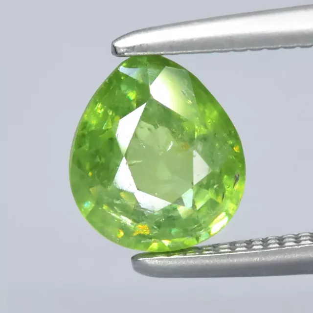 0.91ct 6.2x5.4mm Pear Natural Green Demantoid Garnet, Madagascar