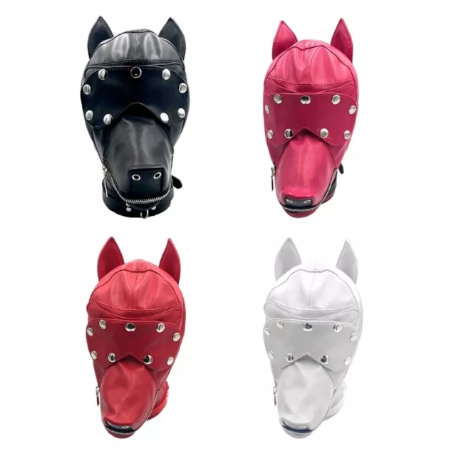 Halloween Cosplay Dog Masquerade Leather Adjustable Drawstring for Men