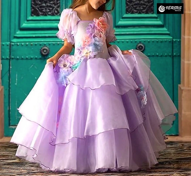 Simil Isabela Costume Carnevale Bambina Vestito Encanto Cosplay Dress ENCANTO20