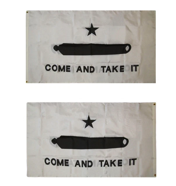DMSE Come And Take It Gonzales Historical Texas Revolution Flag 3X5 Ft Foot 100% Polyester 100D Flag UV Resistant (3' X 5' Ft Foot - Foto 11