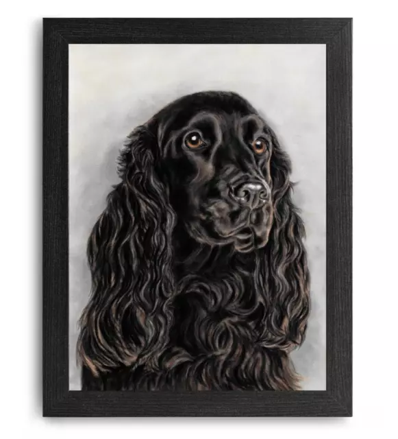 Black Cocker Spaniel Gifts Original Art Print Certificate Choice of Frame 6"×8"