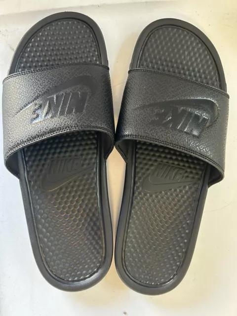 Nike Mens Benassi JDI 343880-001 Black Slip On Open Toe Slide Sandals Size 13