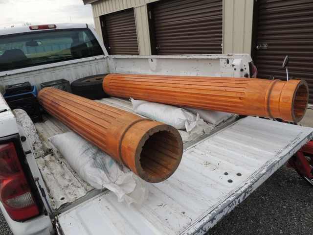 Lot of Vintage/Antique Round Wood Structural Columns Pillars Length 90" Separate