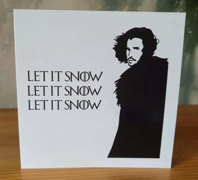 Cartolina di Natale Wittery White Let it Snow Jon Snow Game of Thrones