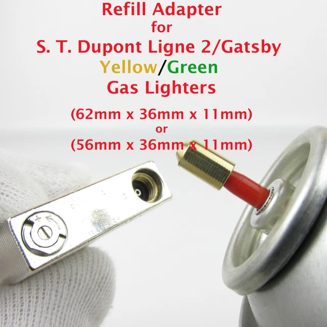 ST DUPONT LIGHTER Yellow Gold & Green Refill Gas Cap Adapter Line 2