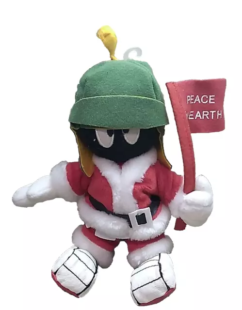 Vtg Marvin the Martian Santa Peace on Earth Christmas Holiday Bean Bag Plush