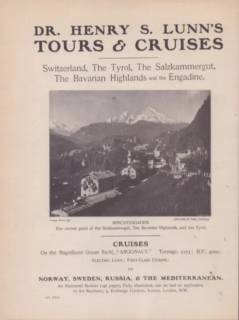 Dr. Henry S. Lunn's Tours & Cruises - 1902 - Berchtesgaden - Vintage Print Ad