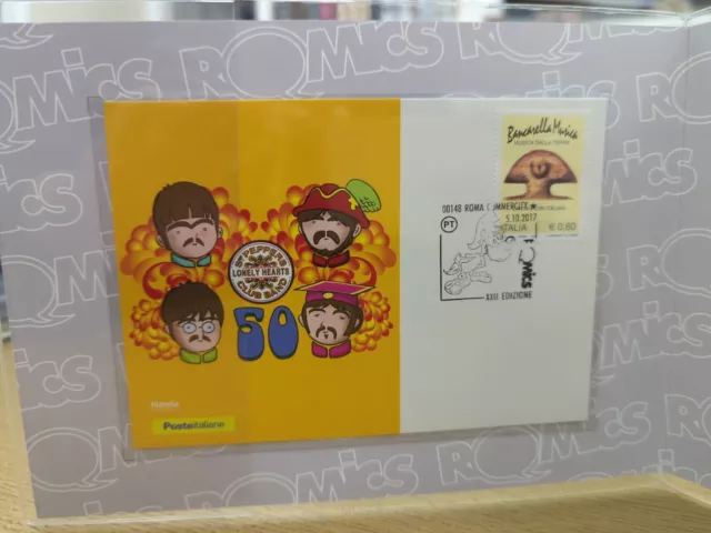 2017 Italia Folder Xxii Romics The Beatles Annullo 5.10.2027 2092/3000 3